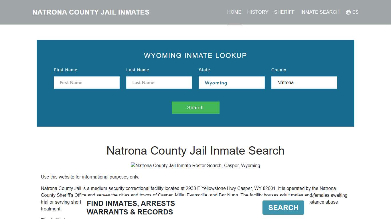 Natrona County Jail Inmate Roster Lookup, Casper, WY
